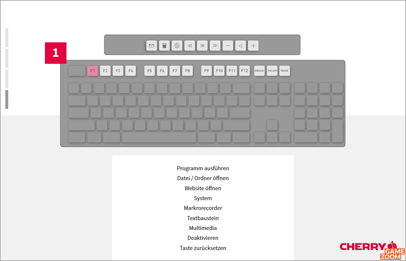 Gamezoom CHERRY KEYS Software zur Tastatur und MausAnpassung